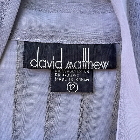 David Matthew long sleeve sheer blouse size 12 - Picture 2 of 2